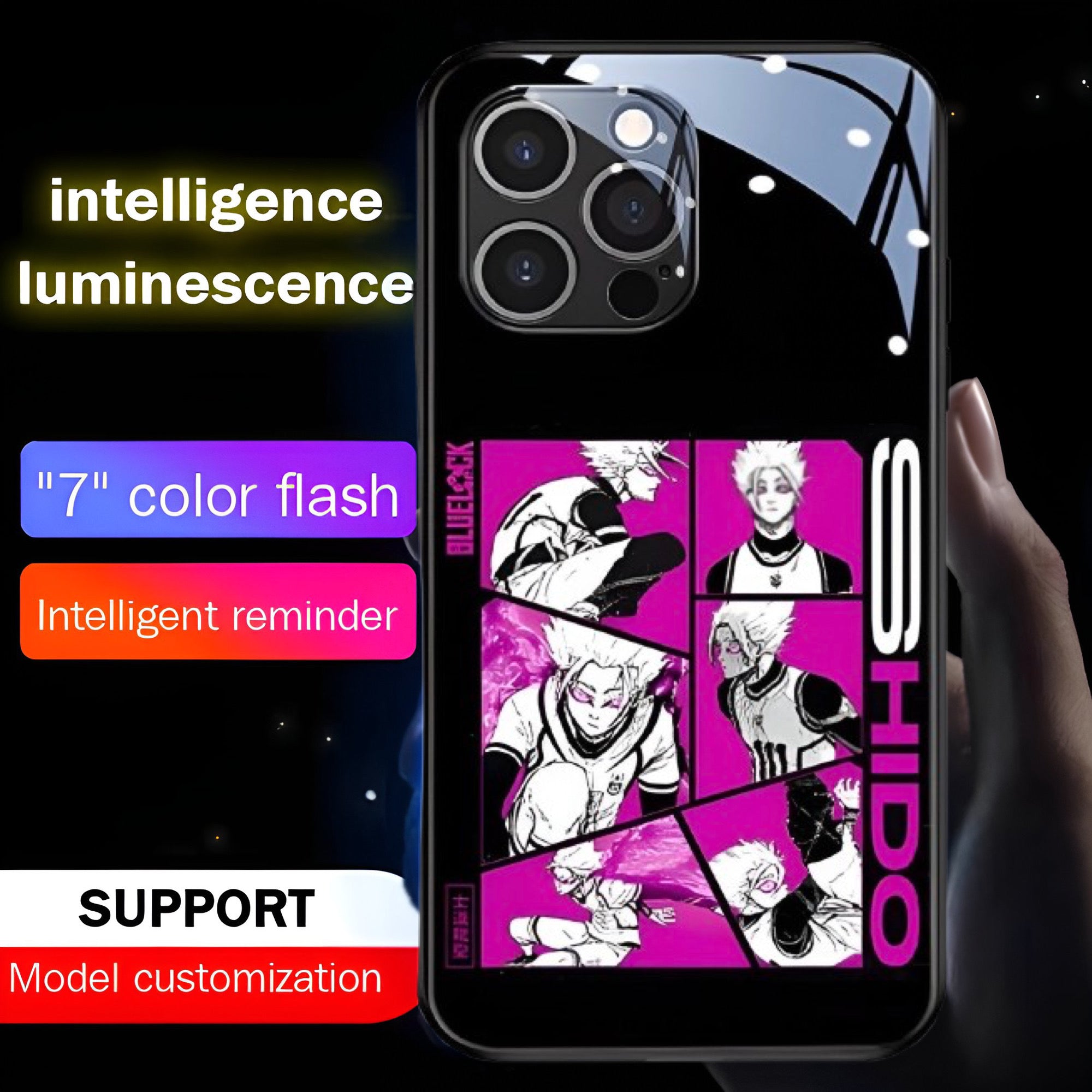 Luxury Light Led Case - Blue Lock Edition - Ryusei Shidou AiroTeck Cases Luxury Light Led Case - Blue Lock Edition - Ryusei Shidou AiroTeck Cases