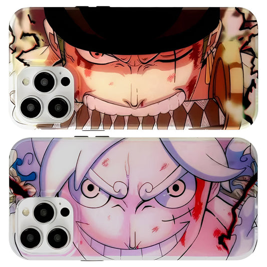 Custodia per telefono per iPhone - One Piece - Edizione Rufy e Zoro 